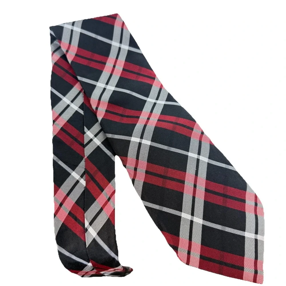 Chaps Tie Stripes Mens Necktie 100% Silk Red Black Formal Business Work Occasion
